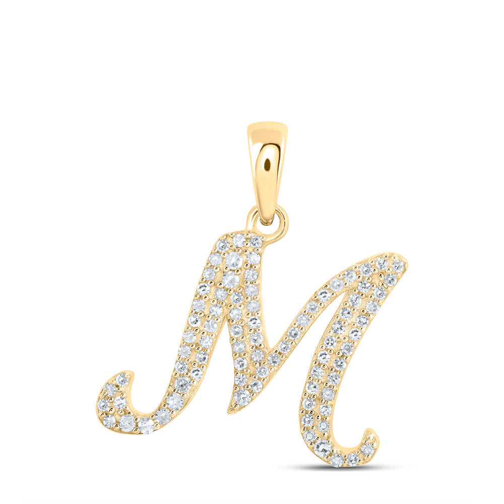 1/5CTW-NAT DIA NK INITIAL "M" PENDANT Daisy Joyeria