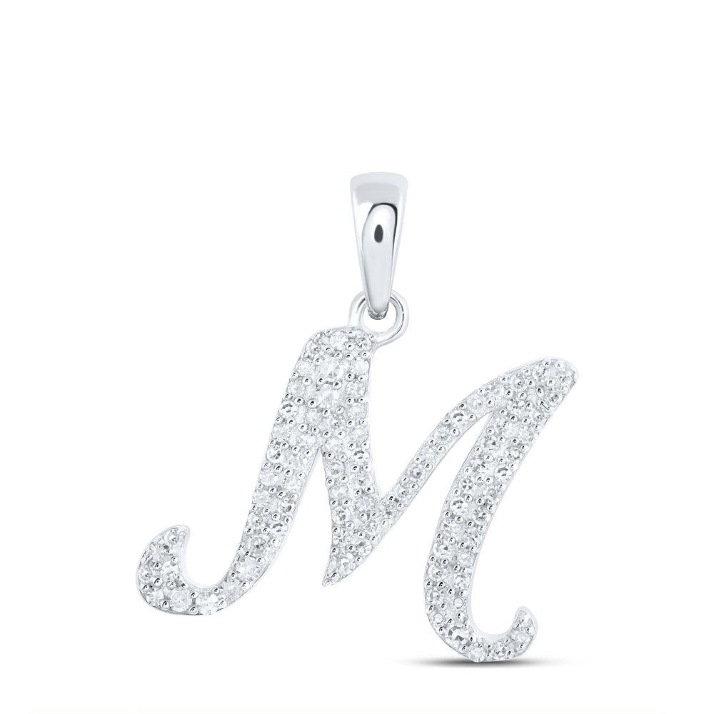 1/5CTW-NAT DIA NK INITIAL "M" PENDANT Daisy Joyeria