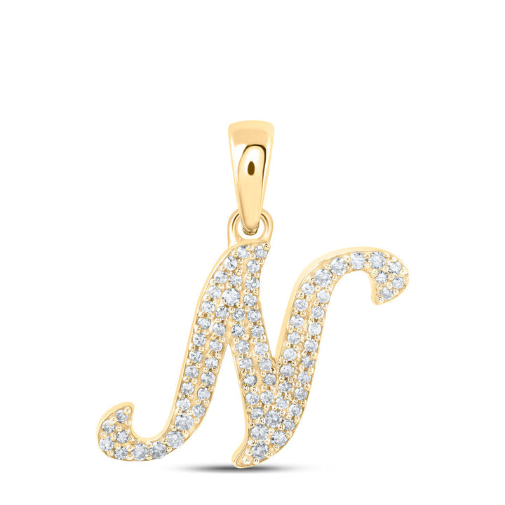 1/6CTW-NAT DIA NK INITIAL "N" PENDANT Daisy Joyeria