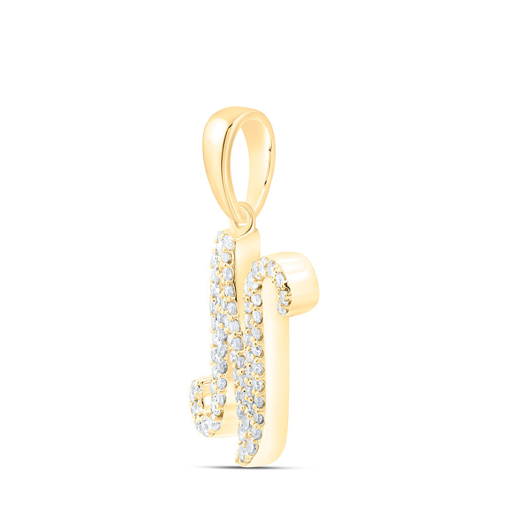 1/6CTW-NAT DIA NK INITIAL "N" PENDANT Daisy Joyeria