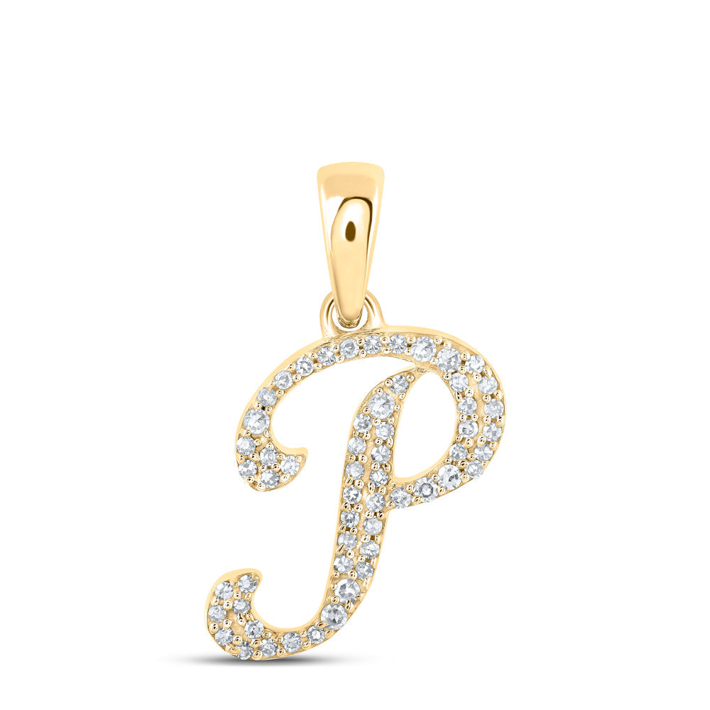 1/8CTW-NAT DIA NK INITIAL "P" PENDANT Daisy Joyeria
