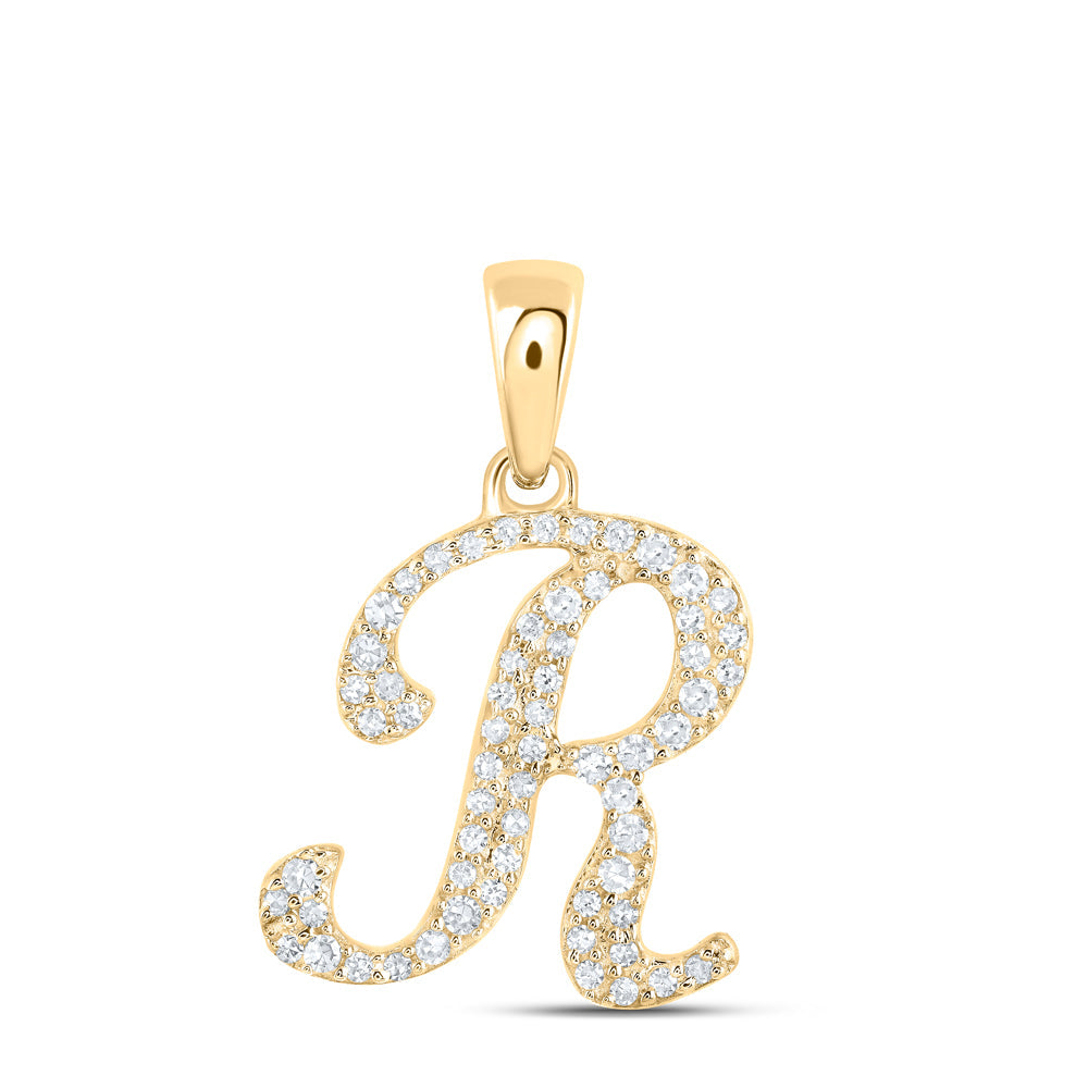 1/6CTW-NAT DIA NK INITIAL "R" PENDANT Daisy Joyeria