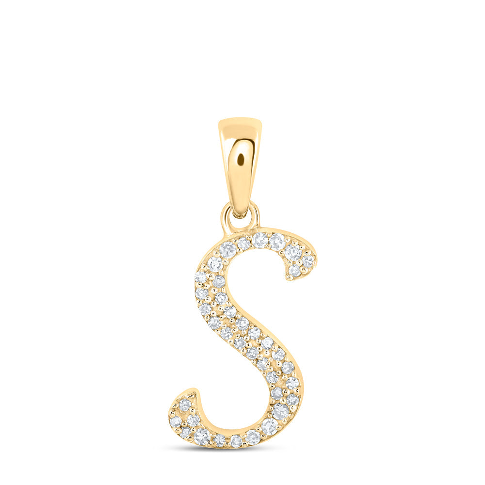 1/10CTW-NAT DIA NK INITIAL "S" PENDANT Daisy Joyeria