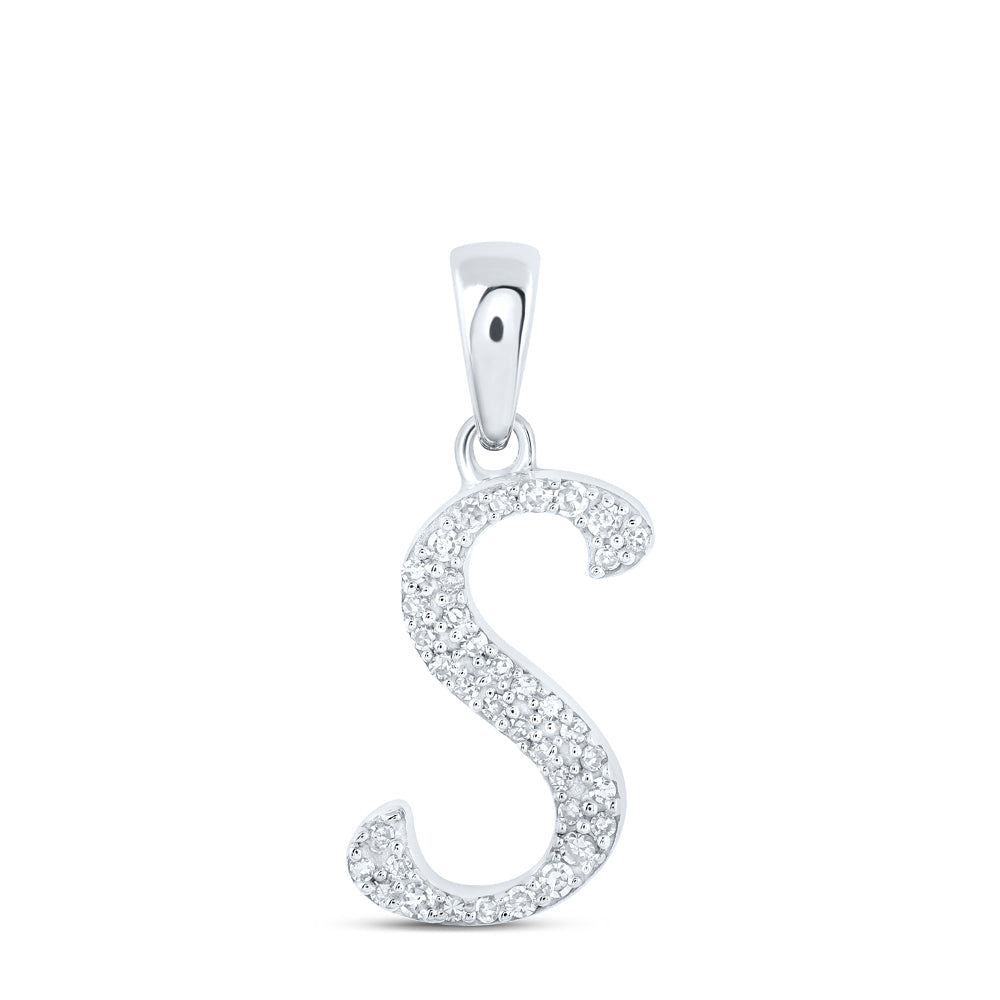 1/10CTW-NAT DIA NK INITIAL "S" PENDANT Daisy Joyeria