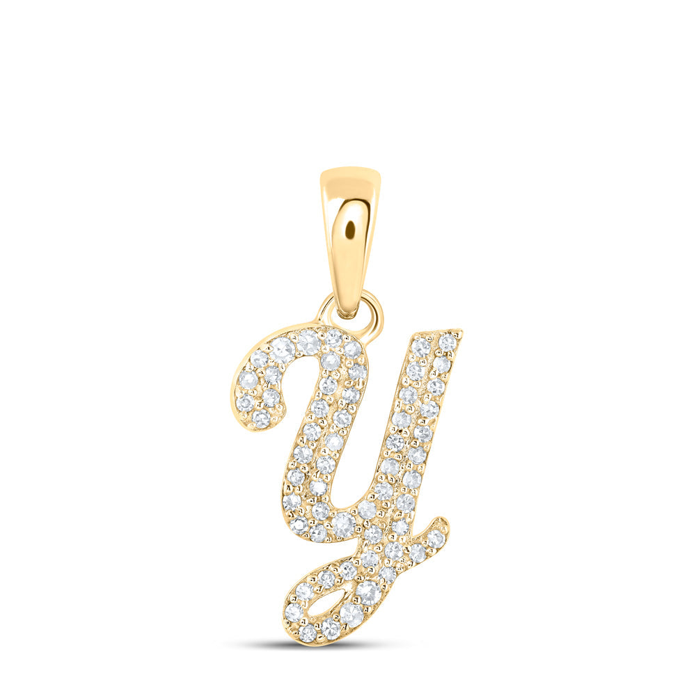 1/5CTW-NAT DIA NK INITIAL "Y" PENDANT Daisy Joyeria