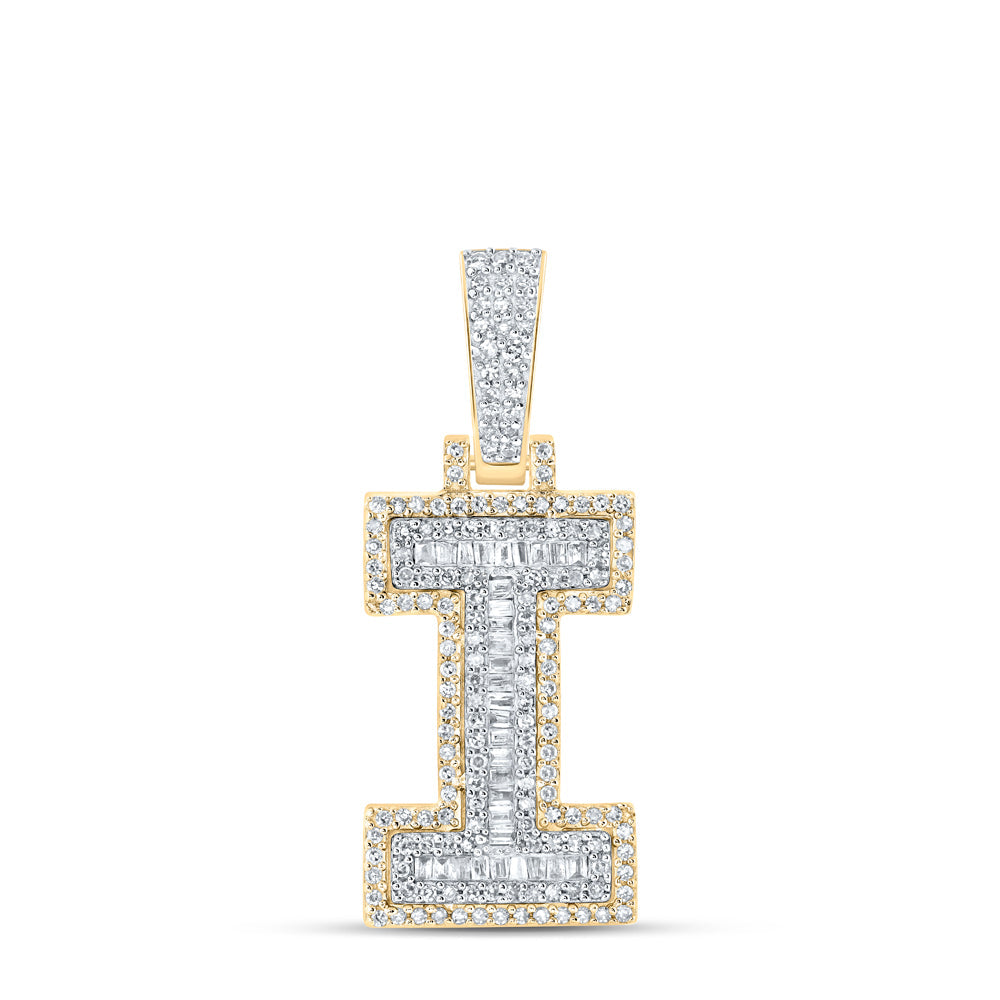 1/2CTW-NAT DIA NK MENS INITIAL "I" PENDANT Daisy Joyeria