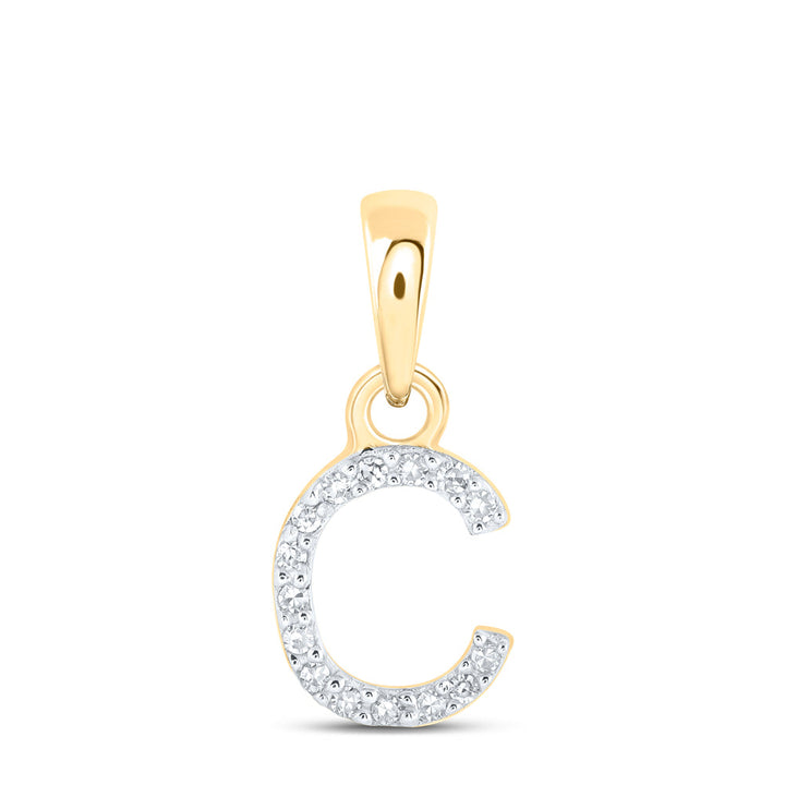 0.03CTW-NAT DIA NK INITIAL "C" PENDANT Daisy Joyeria