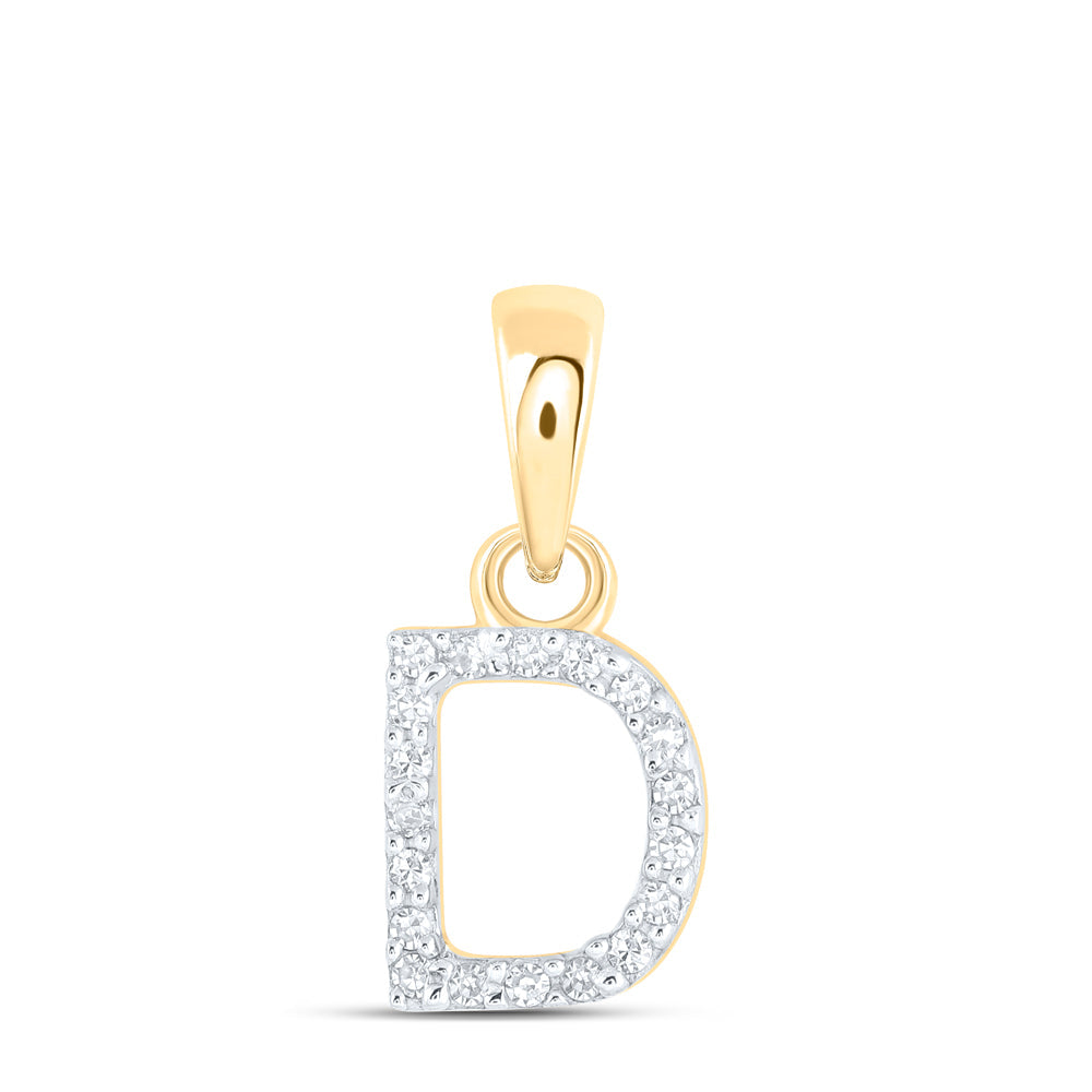 1/20CTW-NAT DIA NK INITIAL "D" PENDANT Daisy Joyeria