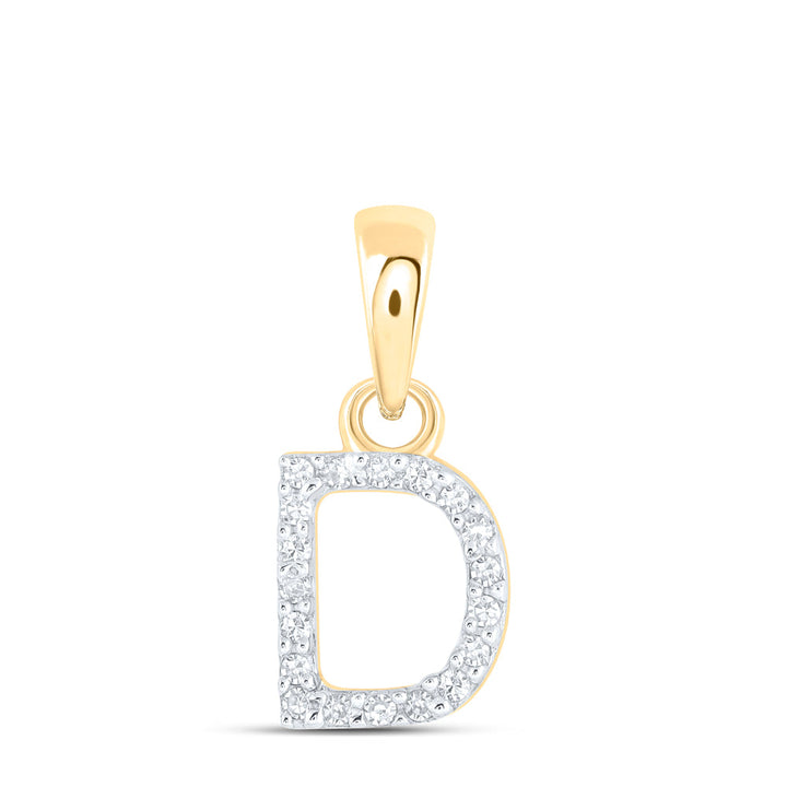 1/20CTW-NAT DIA NK INITIAL "D" PENDANT Daisy Joyeria