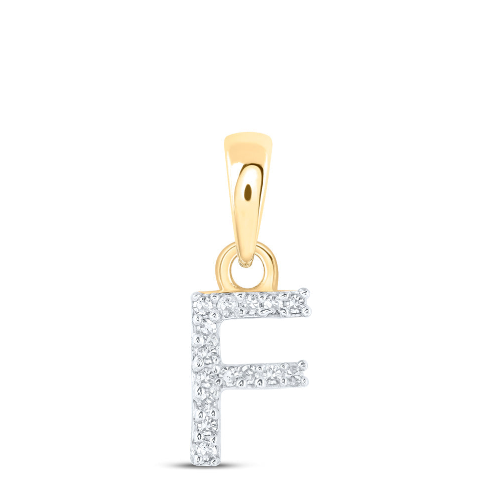 0.03CTW-NAT DIA NK INITIAL "F" PENDANT Daisy Joyeria