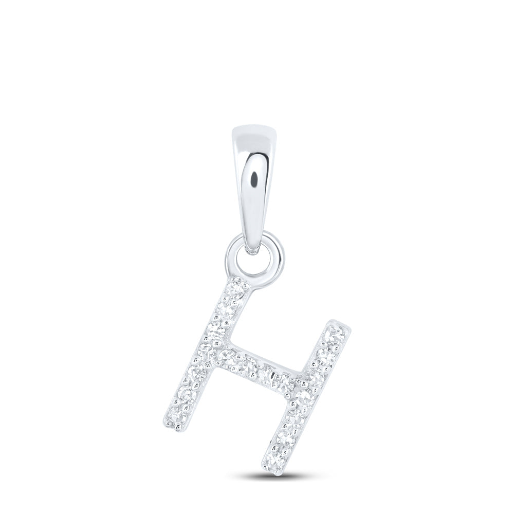 1/20CTW-NAT DIA NK INITIAL "H" PENDANT Daisy Joyeria