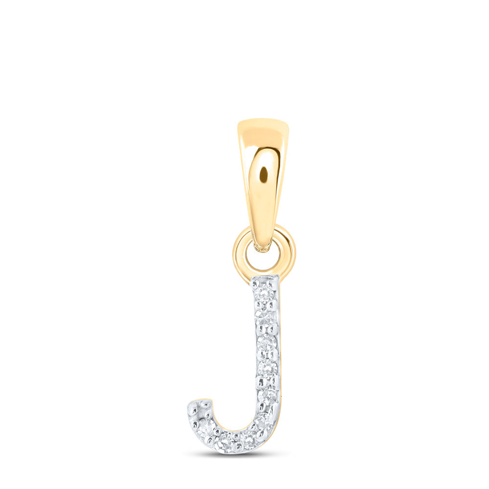 0.02CTW-NAT DIA NK INITIAL "J" PENDANT Daisy Joyeria