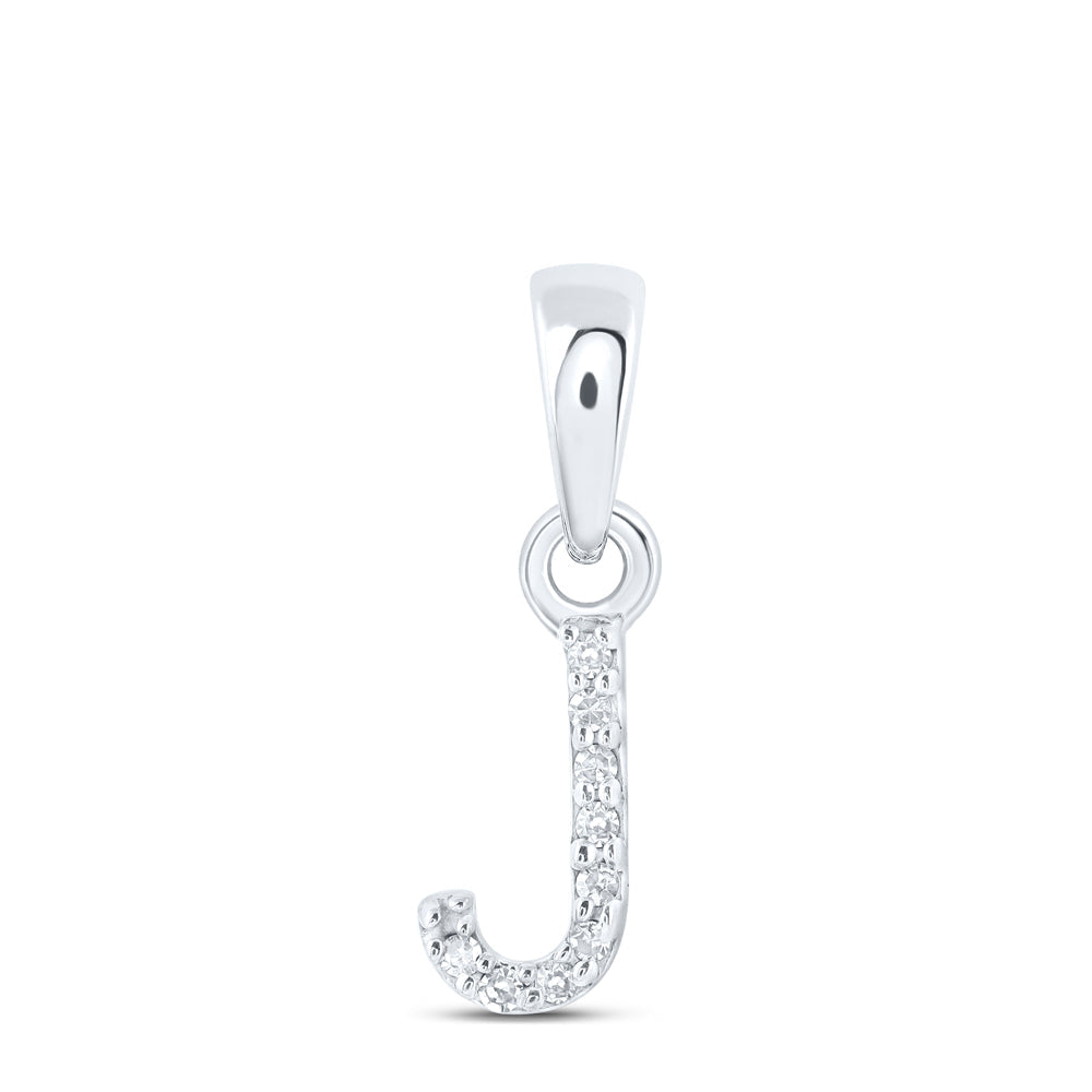 0.02CTW-NAT DIA NK INITIAL "J" PENDANT Daisy Joyeria