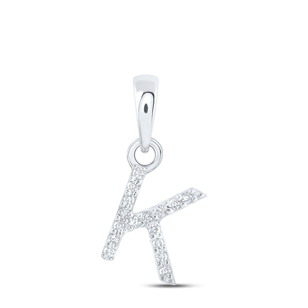 0.03CTW-NAT DIA NK INITIAL "K" PENDANT Daisy Joyeria