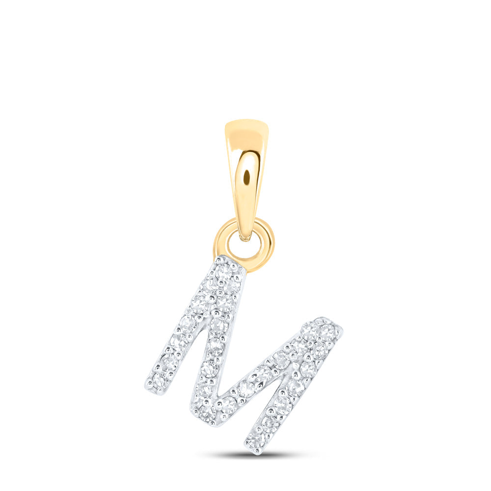 1/20CTW-NAT DIA NK INITIAL "M" PENDANT Daisy Joyeria