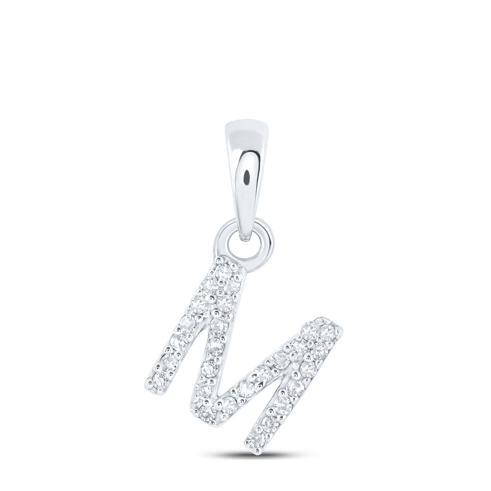 1/20CTW-NAT DIA NK INITIAL "M" PENDANT Daisy Joyeria