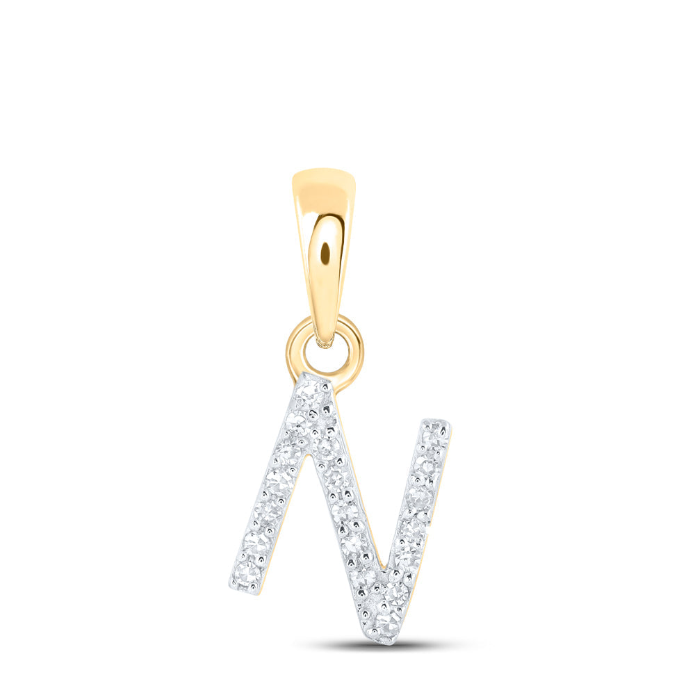 1/20CTW-NAT DIA NK INITIAL "N" PENDANT Daisy Joyeria