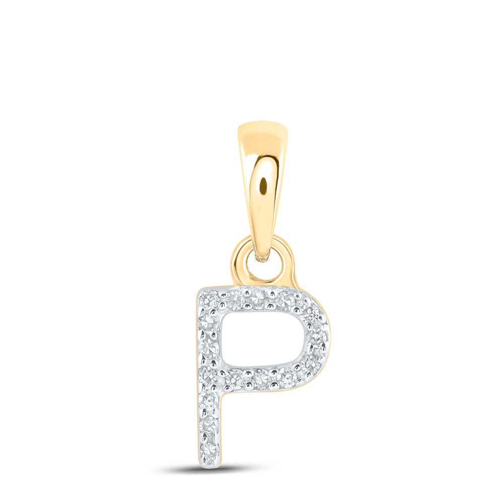 0.03CTW-NAT DIA NK INITIAL "P" PENDANT Daisy Joyeria