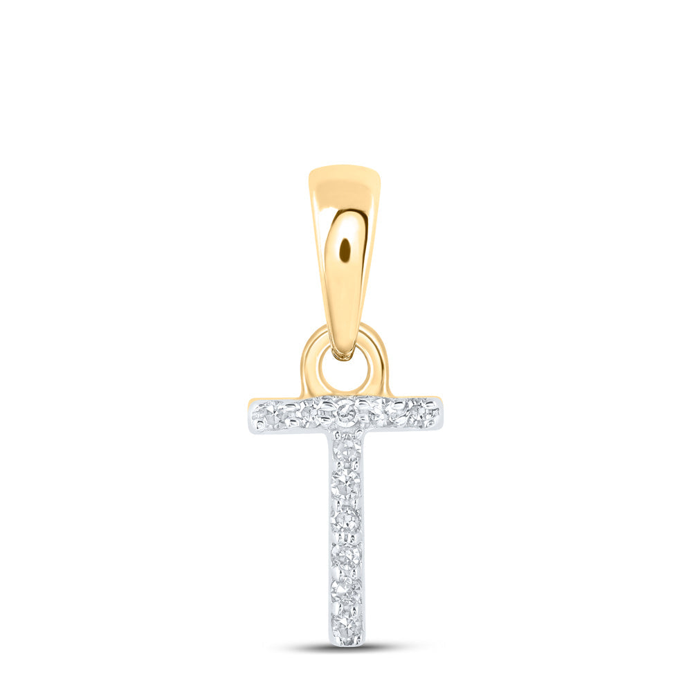 0.02CTW-NAT DIA NK INITIAL "T" PENDANT Daisy Joyeria