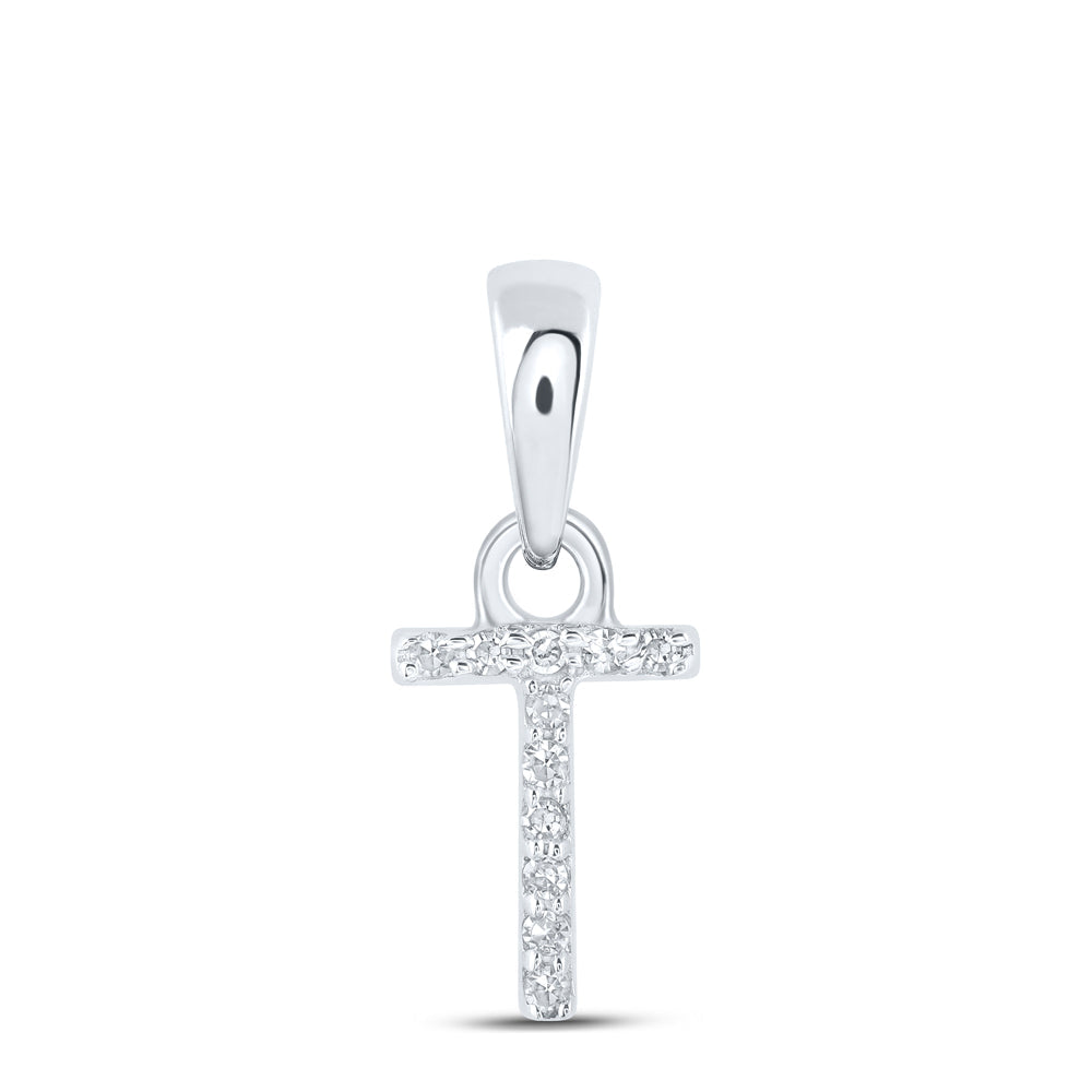0.02CTW-NAT DIA NK INITIAL "T" PENDANT Daisy Joyeria