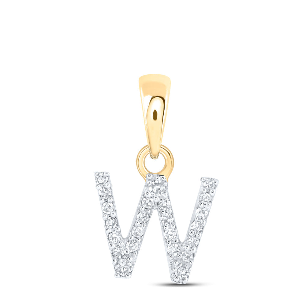 1/20CTW-NAT DIA NK INITIAL "W" PENDANT Daisy Joyeria