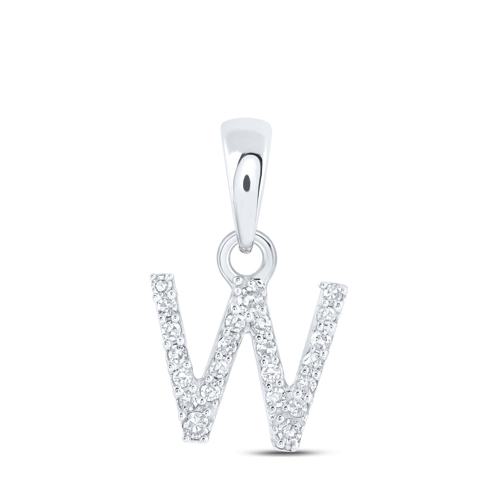 1/20CTW-NAT DIA NK INITIAL "W" PENDANT Daisy Joyeria