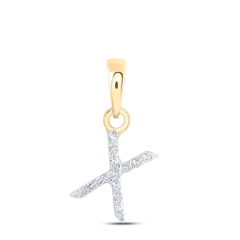 0.03CTW-NAT DIA NK INITIAL "X" PENDANT Daisy Joyeria