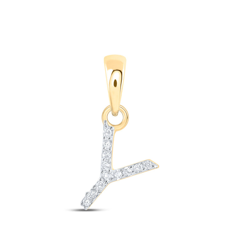 0.03CTW-NAT DIA NK INITIAL "Y" PENDANT Daisy Joyeria