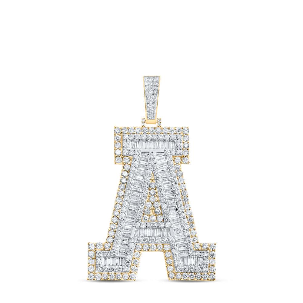 5 5/8CTW-NAT DIA NK MENS INITIAL "A" PENDANT Daisy Joyeria
