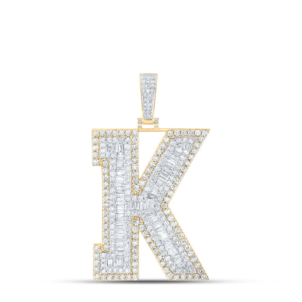 6CTW-NAT DIA NK MENS INITIAL "K" PENDANT Daisy Joyeria