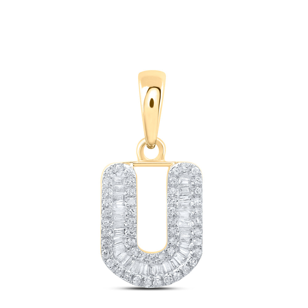 1/3CTW-NAT DIA P1 INITIAL "U" PENDANT Daisy Joyeria