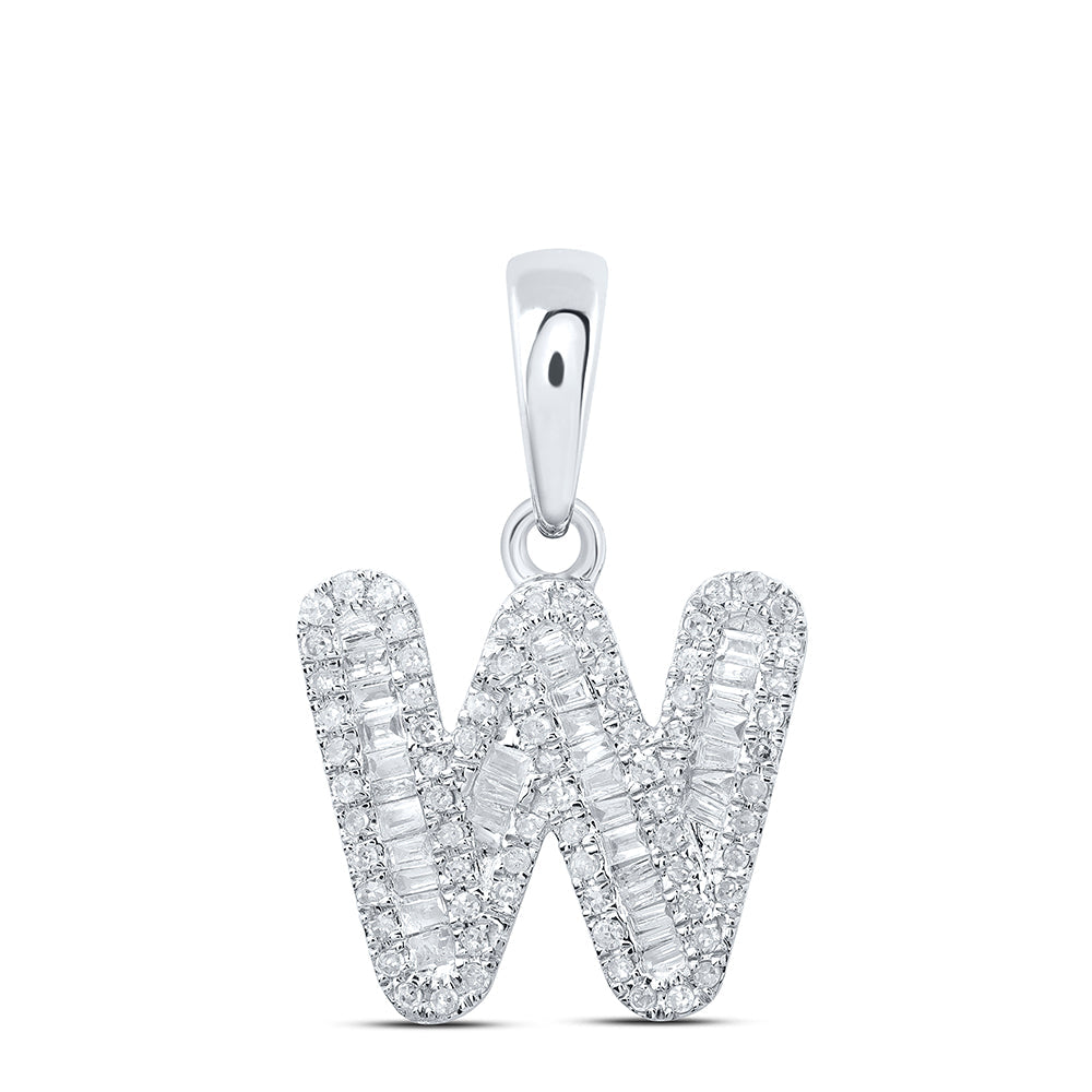 3/8CTW-NAT DIA P1 INITIAL "W" PENDANT Daisy Joyeria