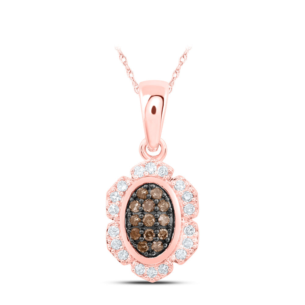 1/5CTW-NAT DIA NK BROWN PENDANT Daisy Joyeria
