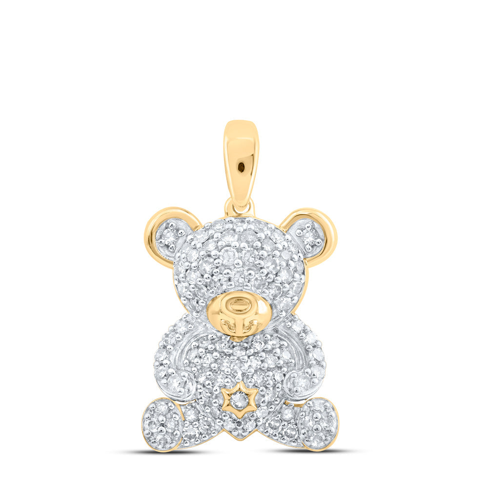 1/2CTW-NAT DIA NK TEDDY BEAR PENDANT Daisy Joyeria