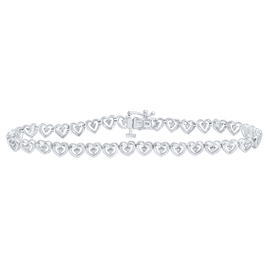 1/4CTW-NAT DIA P2 (5.20MM) HEART BRACELET (7.25 INCH) Daisy Joyeria