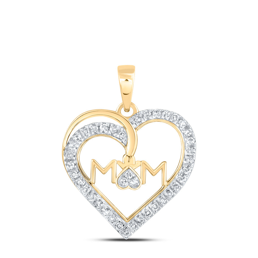 1/6CTW-NAT DIA NK MOM HEART PENDANT Daisy Joyeria