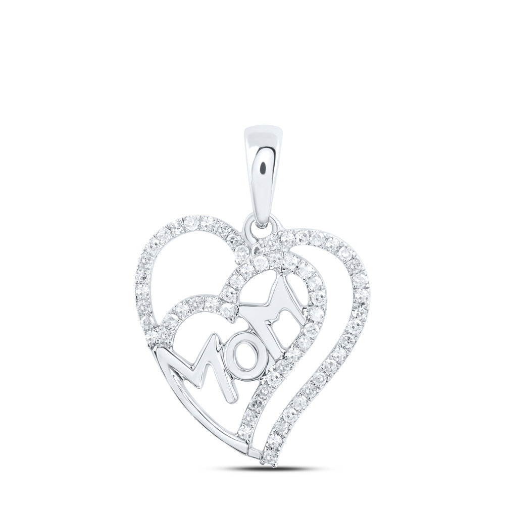 1/3CTW-NAT DIA P1 GIFT MOM HEART PENDANT Daisy Joyeria