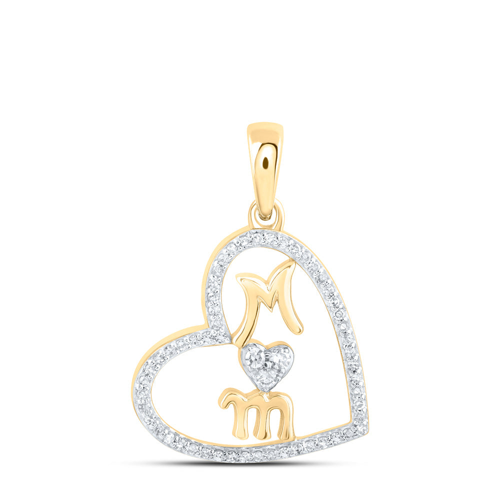 1/8CTW-NAT DIA NK MOM HEART PENDANT Daisy Joyeria