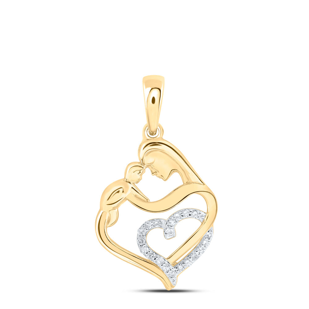 1/12CTW-NAT DIA NK MOM HEART PENDANT Daisy Joyeria