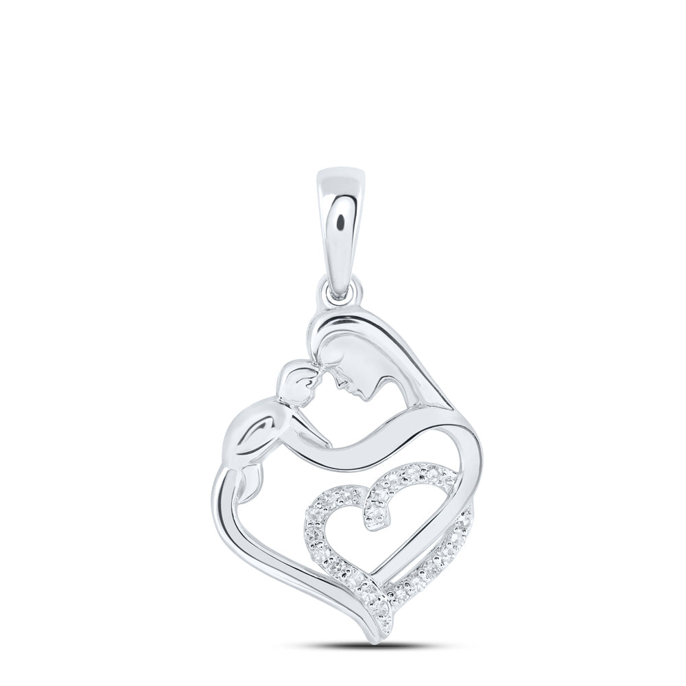 1/12CTW-NAT DIA NK MOM HEART PENDANT Daisy Joyeria