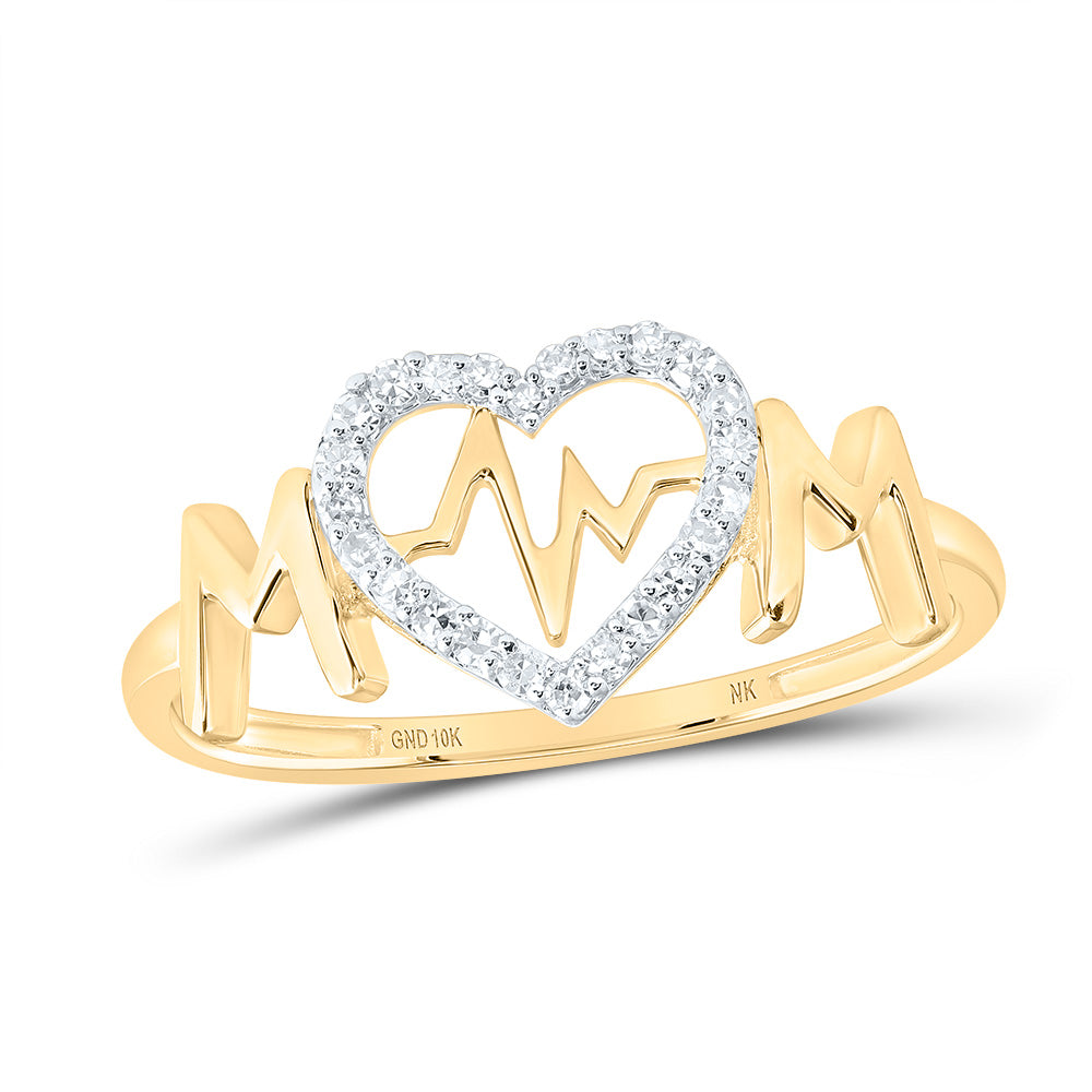 1/10CTW-NAT DIA NK MOM HEART RING 7 Daisy Joyeria
