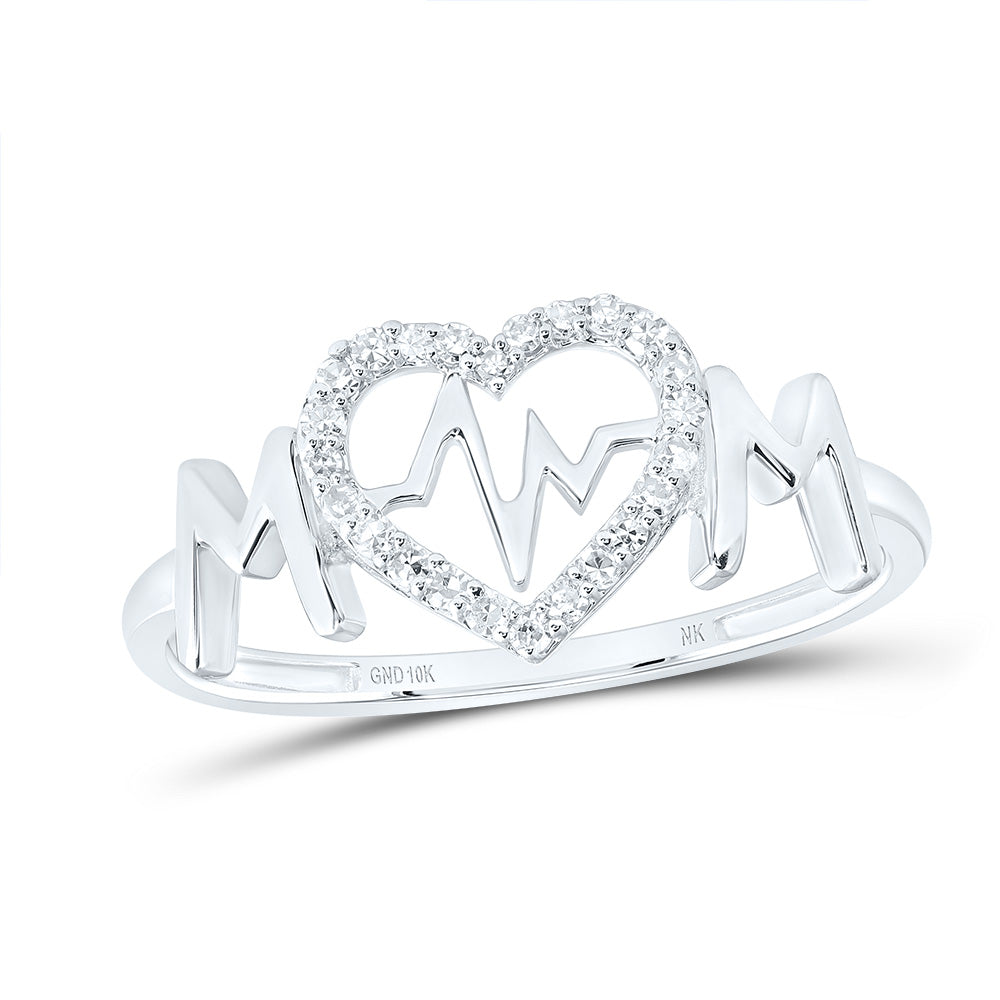 1/10CTW-NAT DIA NK MOM HEART RING 7 Daisy Joyeria