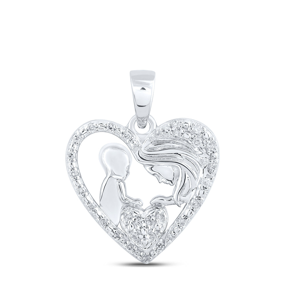 1/12CTW-NAT DIA NK MOM HEART PENDANT Daisy Joyeria