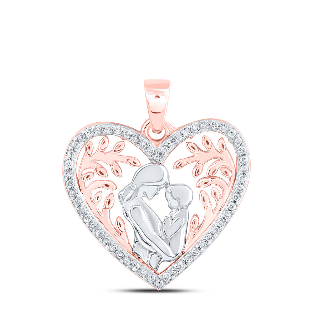 1/10CTW-NAT DIA NK MOM HEART PENDANT Daisy Joyeria