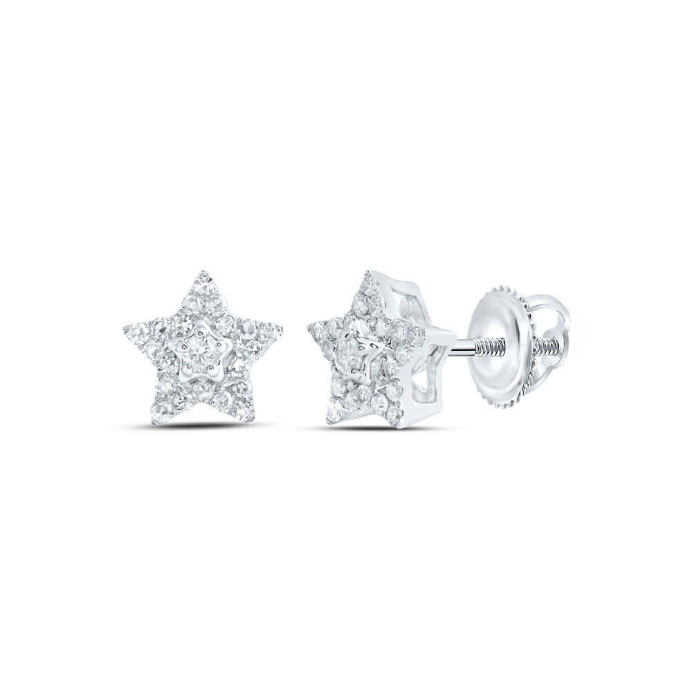 1/5CTW-NAT DIA NK STAR EARRING Daisy Joyeria