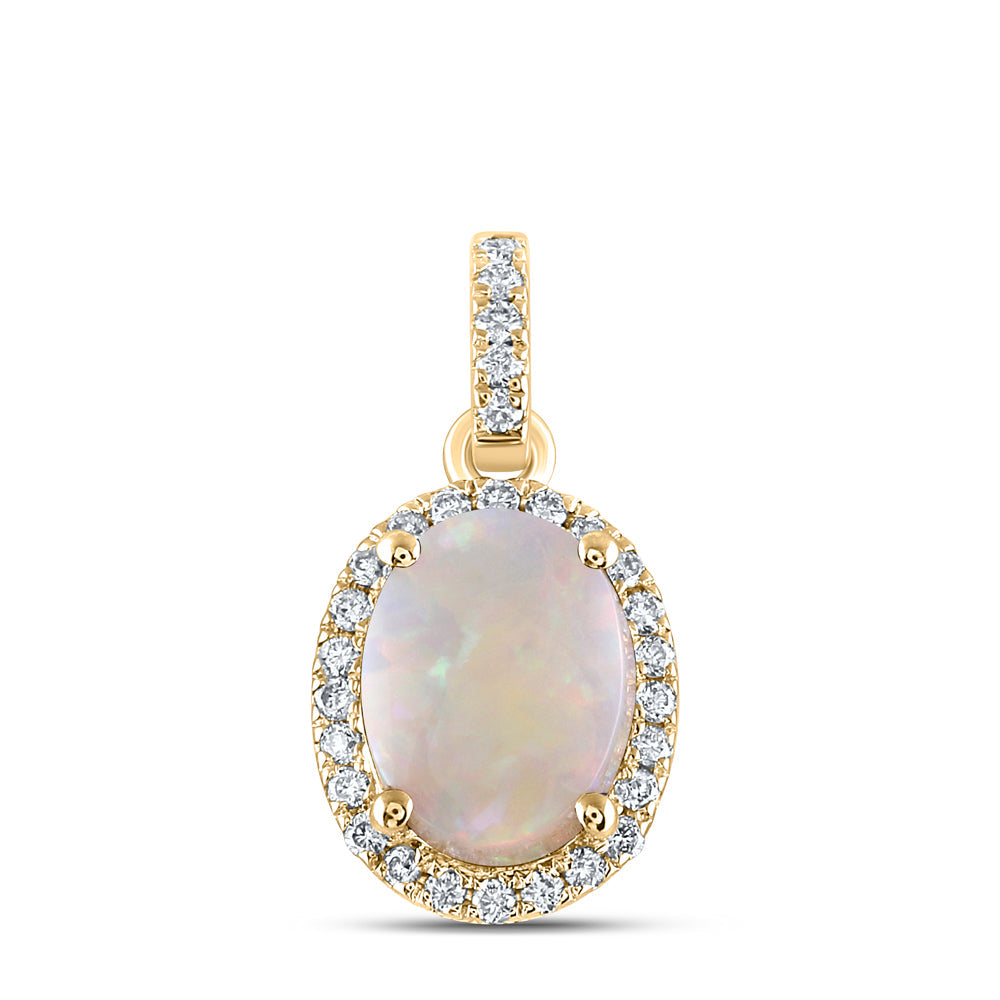 1/8CTW-NAT DIA ANA M 8X6MM-OPAL NAT GEM PENDANT Daisy Joyeria