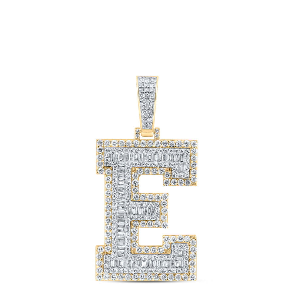 3 1/3CTW-NAT DIA NK MENS INITIAL "E" PENDANT Daisy Joyeria