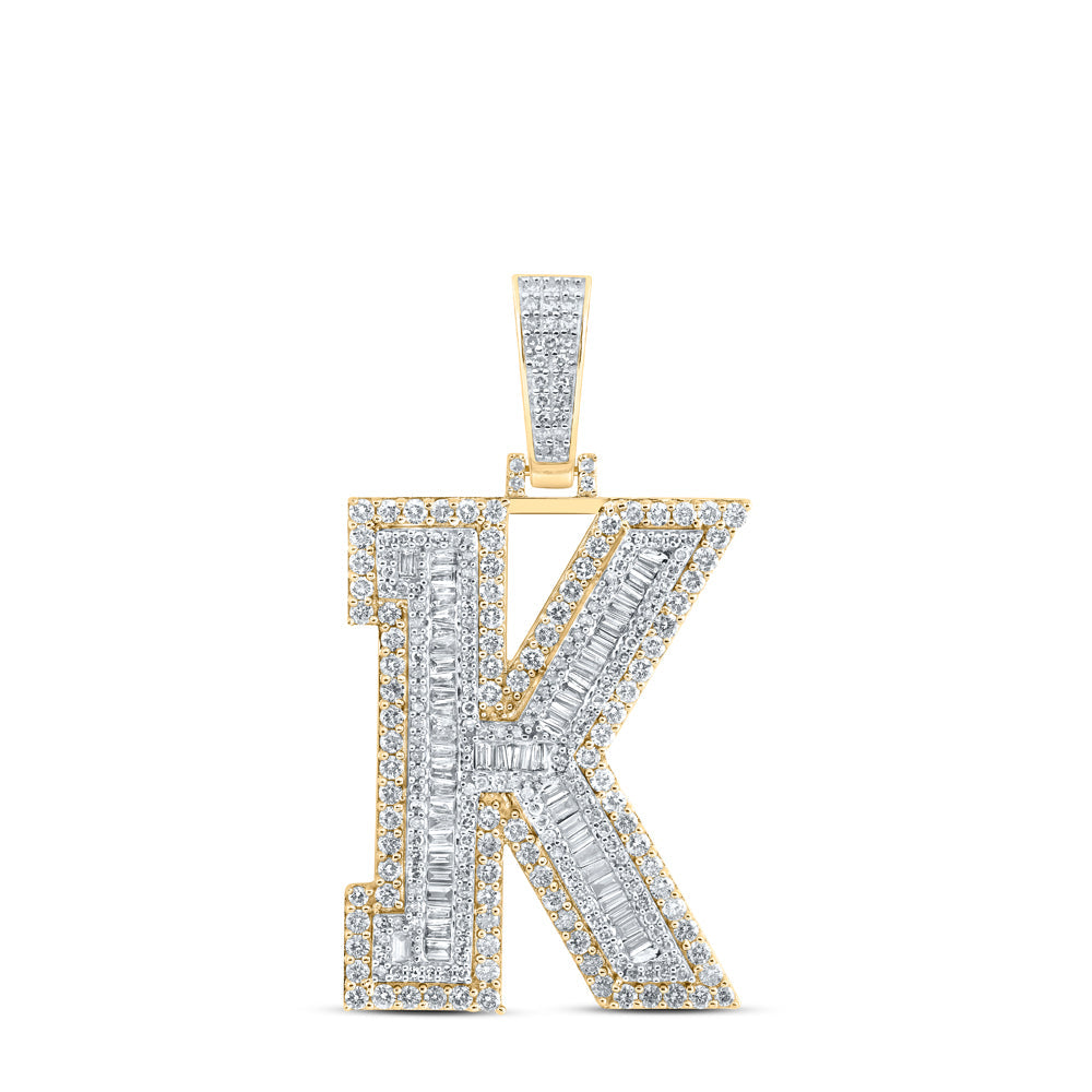 3CTW-NAT DIA NK MENS INITIAL "K" PENDANT Daisy Joyeria