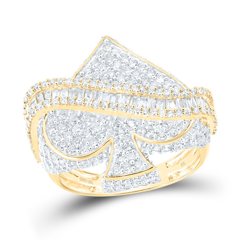 2 3/4CTW-NAT DIA NK SPADE MENS RING 10 Daisy Joyeria