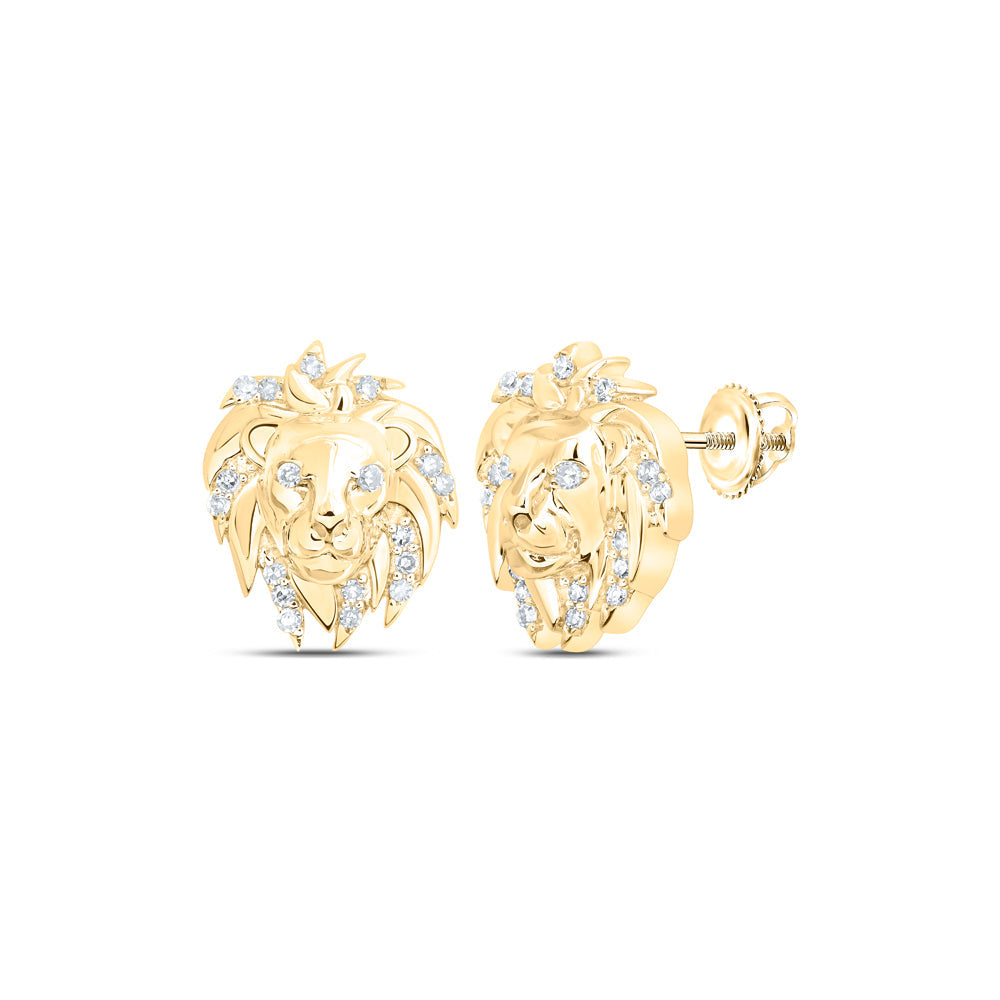1/12CTW-NAT DIA NK LION FACE EARRING Daisy Joyeria